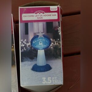 Brand new last one Holiday Time Blue and White Inflatable Sign